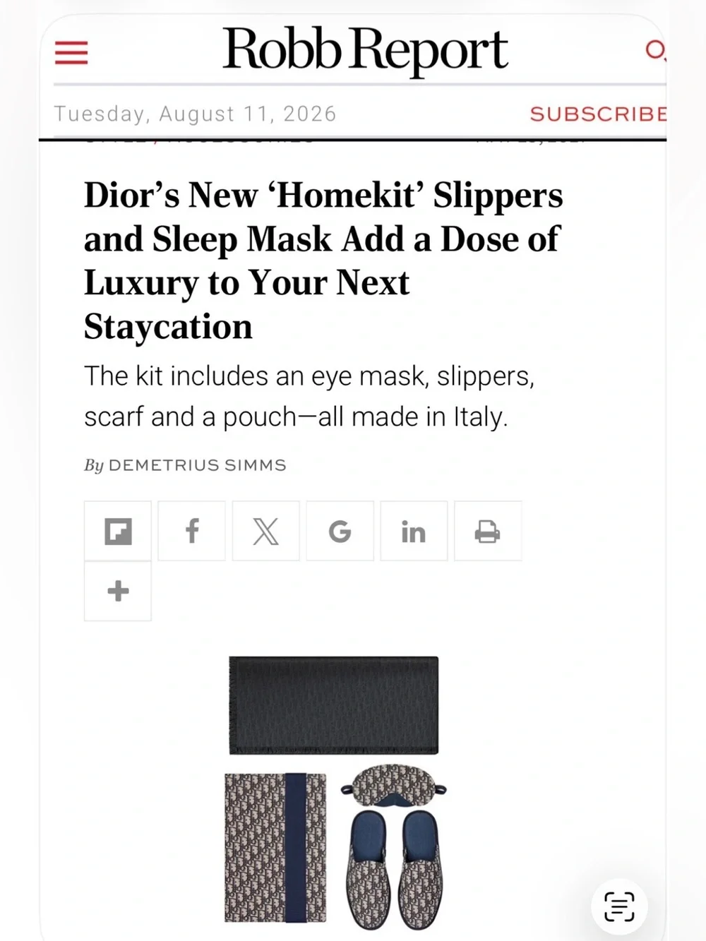 Dior Homme oblique Men’s or women’s Navy & Beige Monogram just the Sleep Mask